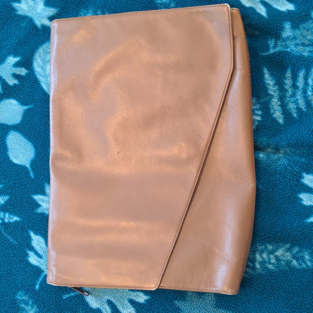 Omega leather laptop clutch